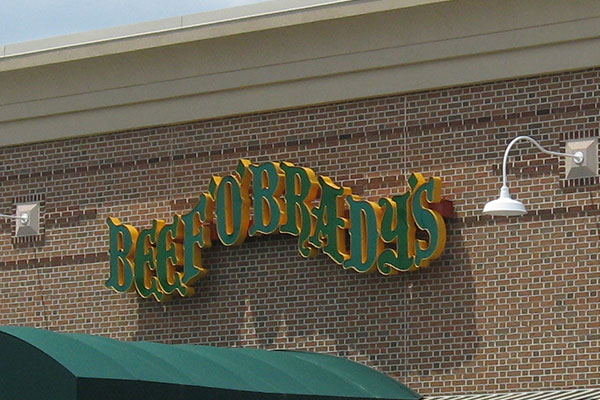 Channel Letter Business Signage for Beef O Bradys