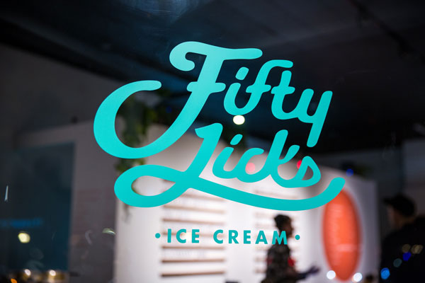 Custom Clear Window Decals for Fifty Licks in Sacramento