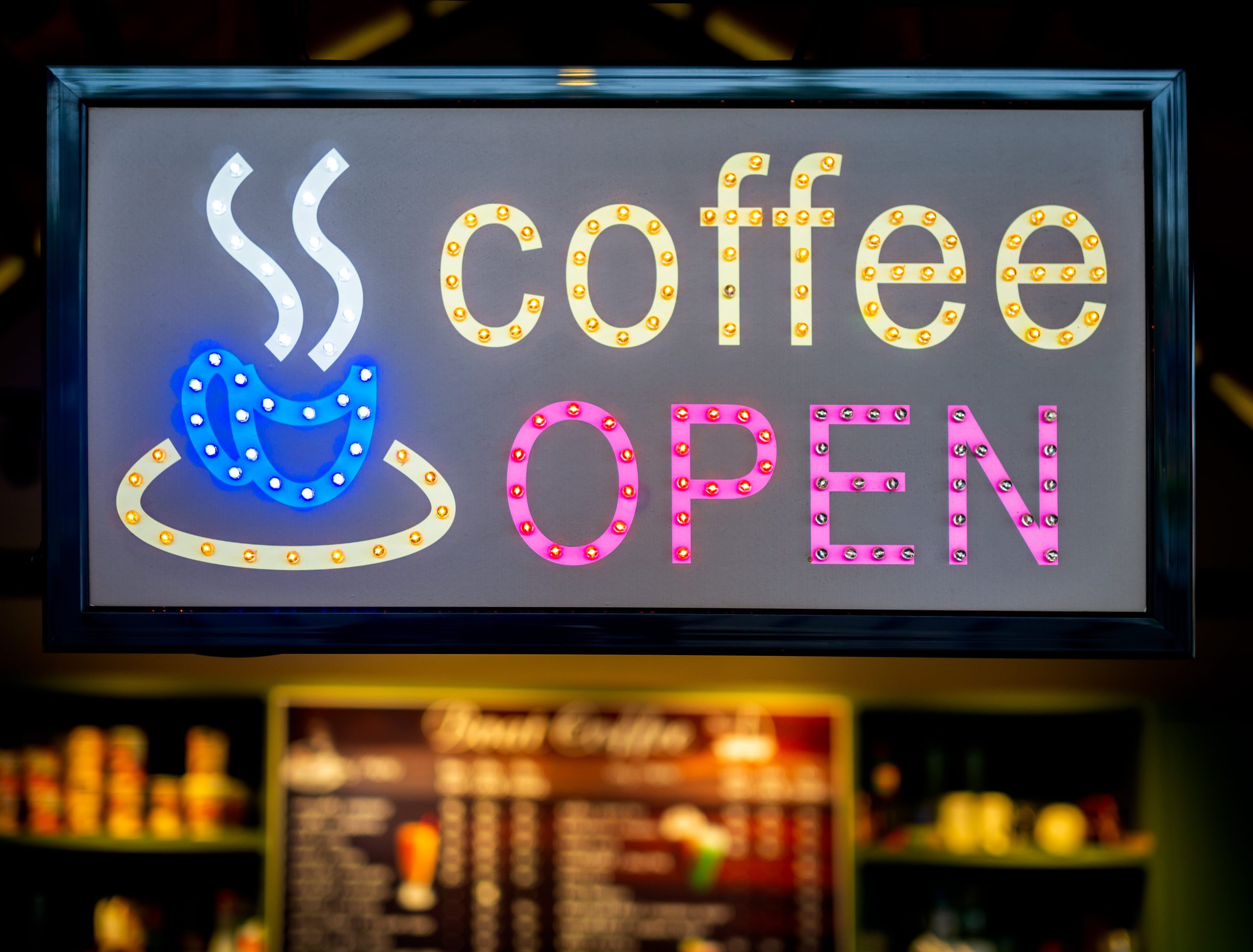 LED Coffee Shop Sign for Restaurants